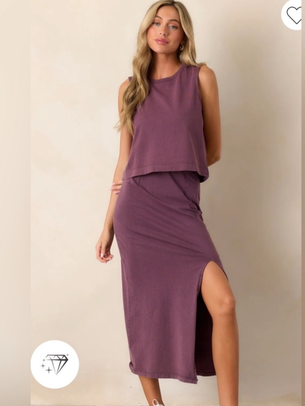 Z Supply Mauve Purple Midi Skirt with Side Slit